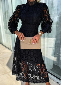 Lilian - Figurbetontes Maxikleid – Schwarz