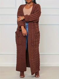 Seydanlah | Jacquard-Cardigan, gemütlicher Longline-Stil mit Taschen für eine perfekte Passform – Kaffee