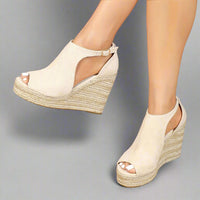 Marla | Komfortable Stretch-Sandalen mit Absatz – Beige