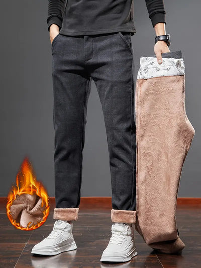 Seybalah | Warme Fleece-Freizeithose mit Retro-Karomuster für den Herbst