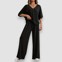 Evelin | Lose Passform Lounge Set – Schwarz