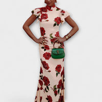 Luna - Maxikleid mit Blumenmuster – Weiß