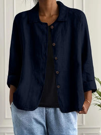 Athena | Rundhals Kurzarm Top – Marine