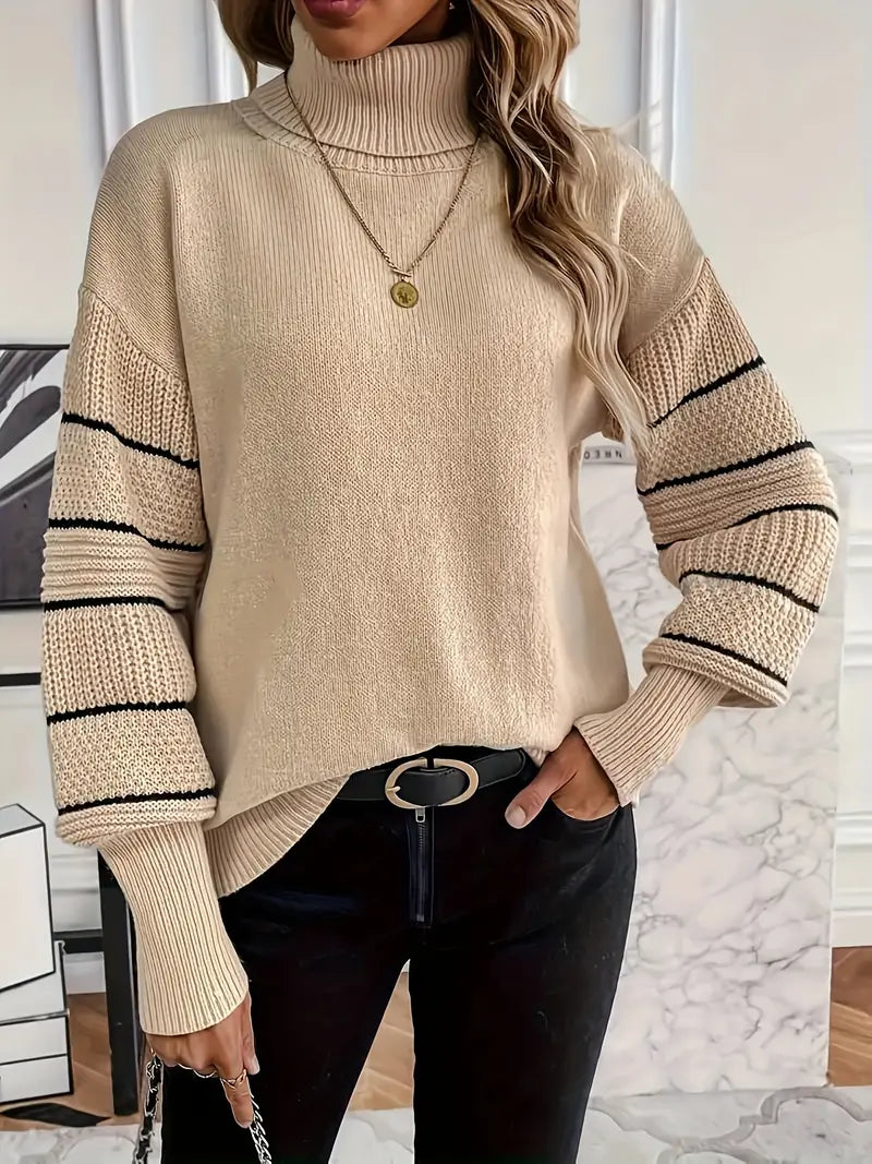 Cliora | Trendy Rollkragenpullover mit überschnittenen Schultern
