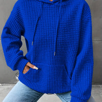 Léana™ | Texturiertes Kapuzen-Sweatshirt mit langen Ärmeln – Königsblau