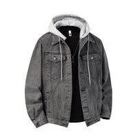 Fabian | Herren Jeansjacke mit Kapuze – Grau