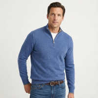 Fabian | Herren Quarter-Zip Pullover mit Stehkragen – Blau