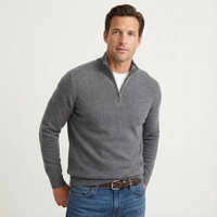 Fabian | Herren Quarter-Zip Pullover mit Stehkragen – Grau