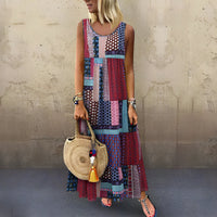 Hilda Sommerkleid | Lässiges Sling-Kleid mit Ethno-Print – Rot