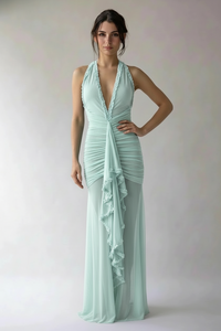 “Nikolina” Evening Dress – Sea blue