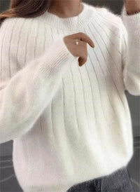 Vanessa - Farbiger Strickpullover – Weiß