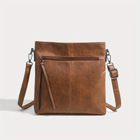Lina | Vintage Schachbrett-Muster Umhängetasche – Braun