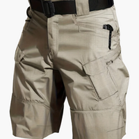 Herren-Funktionsshorts mit Taschen und Gürtel – Beige
