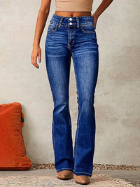 MELANIE - SCHLAGJEANS MIT HOHEM BUND – Dunkelblau
