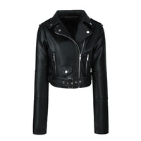 Kaya | Leder Langarm Jacke – Schwarz
