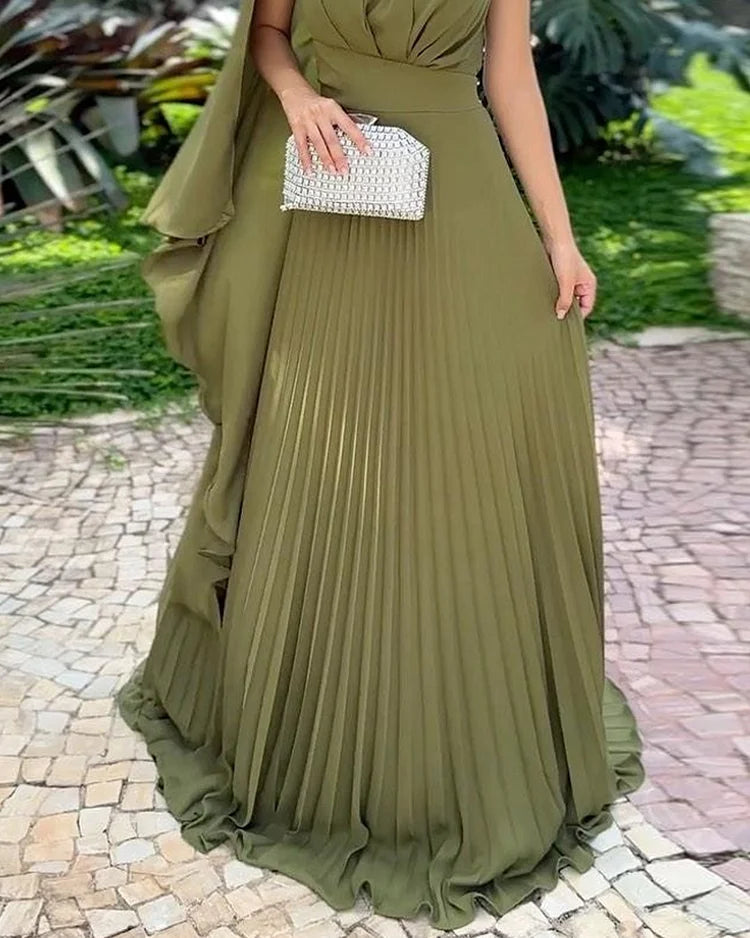 Araluen | Ein-Schulter Faltenkleid