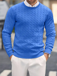 Jonty – Gestrickter Langarm Rollkragenpullover – Blau