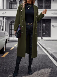 Liaquen | Modebewusster Trenchcoat mit Gürtel und Pelzbesatz – Oliv