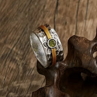 Eleganter grüner Zirkonia-Ring – Zweifarbig