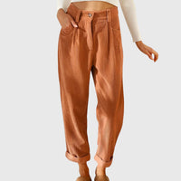 Mara | Damen Cordhose stylisch modern elegant – Aprikose