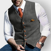 Felix | Herren Slim-Fit Tweed Gilet mit Brusttasche – Hellgrau