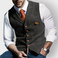 Felix | Herren Slim-Fit Tweed Gilet mit Brusttasche – Dunkelgrau