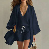 Felizitas | Damen V-Ausschnitt 3-teiliges Set – Marine