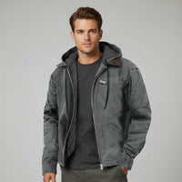 Freizeitjacke für Herren mit Kapuze und Reißverschlus – Grau