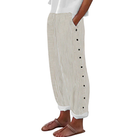 Yareli - Gestreifte Wide-Leg-Hose – Beige