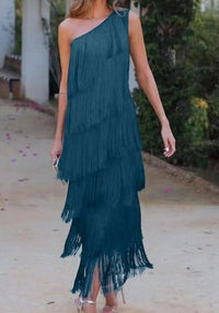 Carol | Einzigartiges One-Shoulder-Kleid – Grün