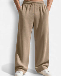 Freizeithose für Herren mit Elastischem Bund und Streifenmuster – Beige