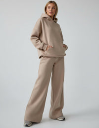 Oversized Hoodie-Set mit weiter Hose für Damen – Beige