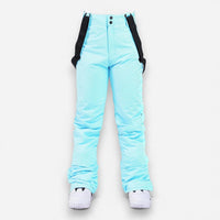 Warme Skihose für Damen mit bequemem Über-Boot Beinabschluss – einfarbig – Blau