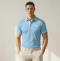 Klassisches Herren Poloshirt mit zeitloser Passform – Blau