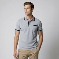 Klassisches Herren Poloshirt mit zeitloser Passform – Grau