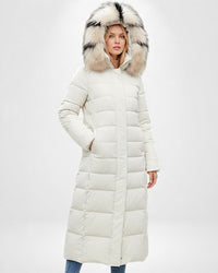 Damen Puffermantel mit Kapuze für Winter – Weiß