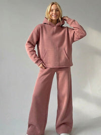 Oversized Hoodie-Set mit weiter Hose für Damen – Rosa