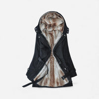 Wasserabweisende Winterjacke Parka für Damen – Schwarz