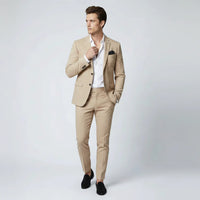 Anzug (2-tlg.Set) für Herren im Slim Fit – Beige