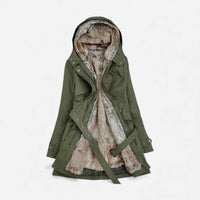 Wasserabweisende Winterjacke Parka für Damen – Olivgrün
