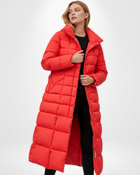 Damen Puffermantel mit Kapuze für Winter – Rot
