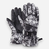 Warme Skihandschuhe mit weichem Innenfutter und Reißverschlusstasche – Schwarz