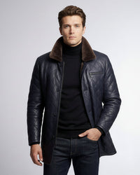 Steppjacke für Herren mit Kragen – Blau