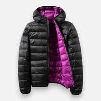 Wendbare Übergangsjacke für Damen mit Kapuze – Schwarz