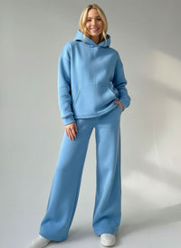 Oversized Hoodie-Set mit weiter Hose für Damen – Blau