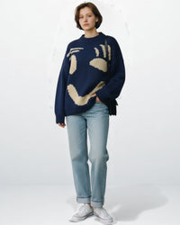 Oversized Strickpullover für Damen – Marine
