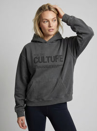Unisex Hoodie in kurzer Länge mit Druckmuster – Grau