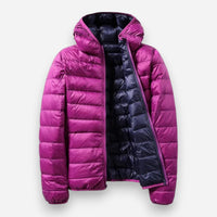 Wendbare Übergangsjacke für Damen mit Kapuze – Violett