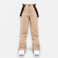 Warme Skihose für Damen mit bequemem Über-Boot Beinabschluss – einfarbig – Khaki