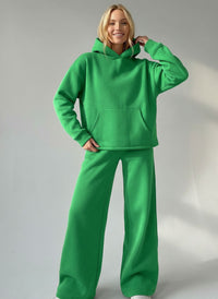 Oversized Hoodie-Set mit weiter Hose für Damen – Grün